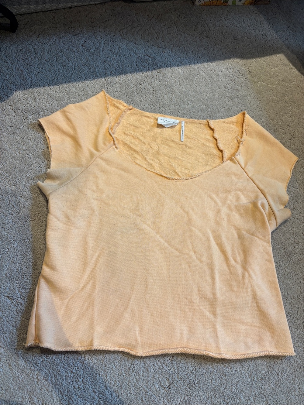 Urban Outfitters Orange Crop Off the Shoulder Top